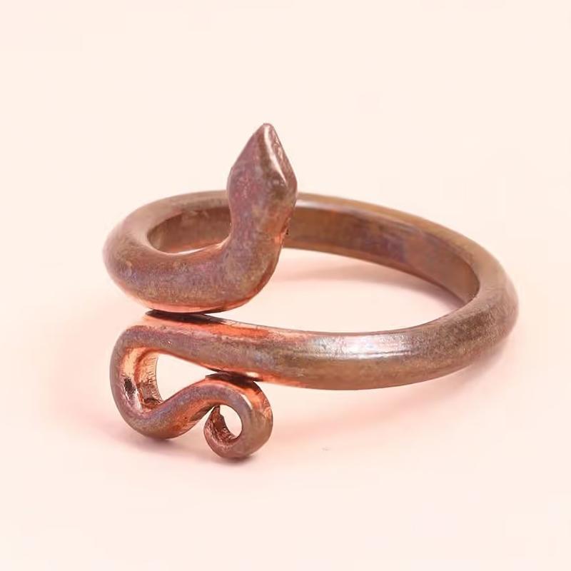 指輪 男女兼用 アクセサリー ペンダント ブレスレット スネーク 銅 調整可能 インド おしゃれ シンプル レトロ 個性的 干支 縁起 プレゼント