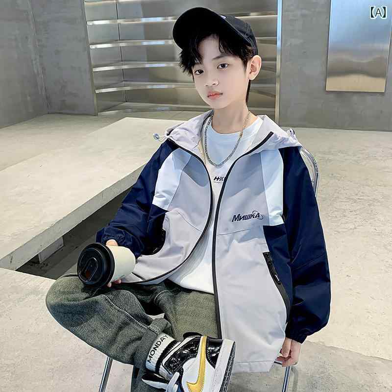 ウインドブレーカー キッズ 男の子 子供服 ジュニア 春秋 上着 アウター ジャンパ...