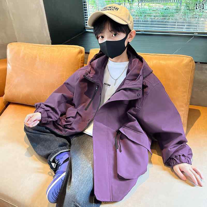 ウインドブレーカー キッズ 男の子 子供服 ジュニア 春秋 上着 アウター ジャンパ...