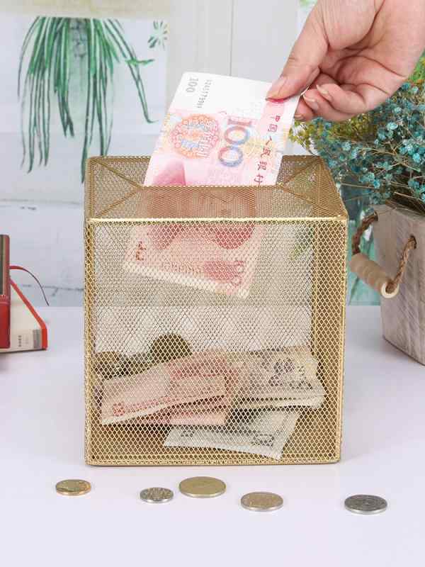 貯金箱 おしゃれ 大人 インテリア 雑貨 置物 小銭入れ お札も 収納 装飾 卓上 大容量 大きめ 落下防止 ..