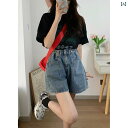 ショートパンツ レディース 春夏 大人 短パン カジュアル お出かけ ビーチ おしゃれ デニム ハイウエスト 大きいサイズ ゆったり ワイ..