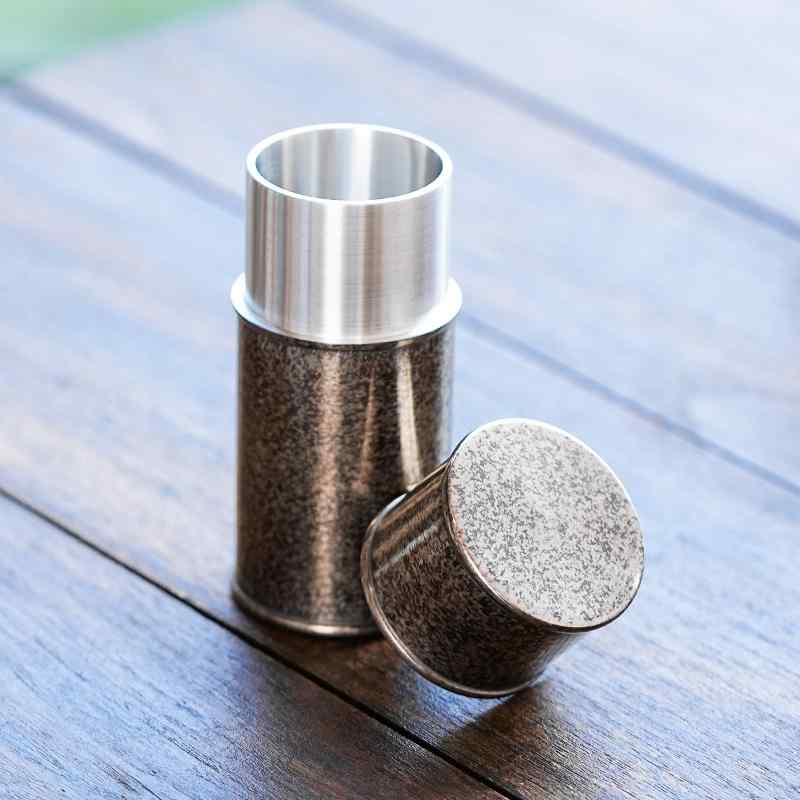 茶筒 おしゃれ 茶葉入れ 缶 錫 密封 品質保持 保存容器 ポータブル 携帯 家庭 旅行 小さめ レトロ シンプル エレガント 竹 職人