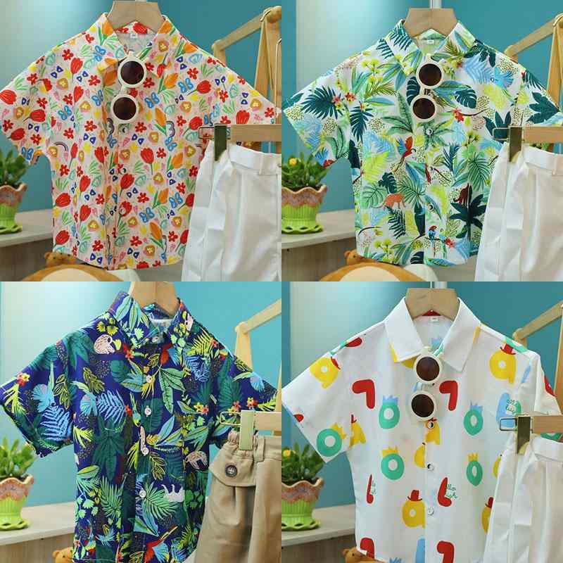 シャツ 男の子 おしゃれ 半袖 夏 花柄 カジュアル 韓国 総柄 かわいい 子供服