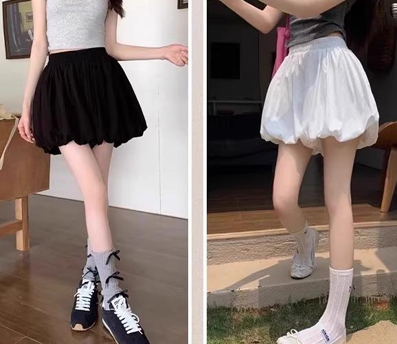 バルーン ショートパンツ レディース スポーツ カジュアル ふんわり Aライン ハイウエスト 脚長効
