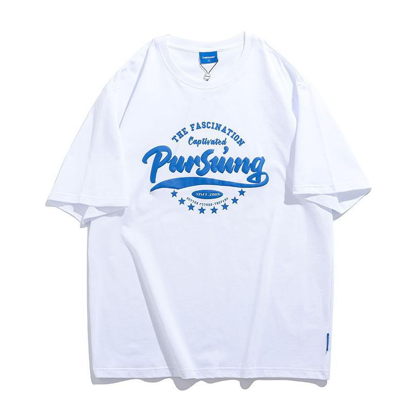 Tシャツ メンズ おしゃれ 大きいサイズ 半袖 クルーネック 綿 ロゴプリント ゆったり カジュアル シンプル