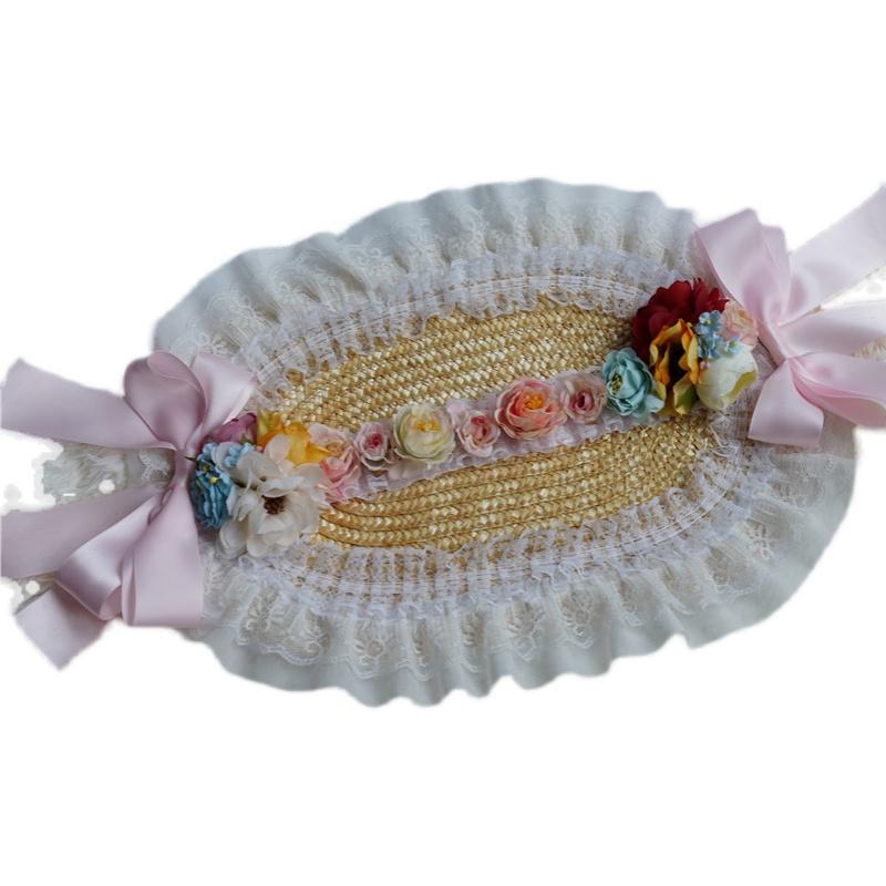 ボンネット 帽子 大人 レディース ストローハット 麦わら 西洋風 ロリータ 森ガール 衣装 コスプレ ガ..