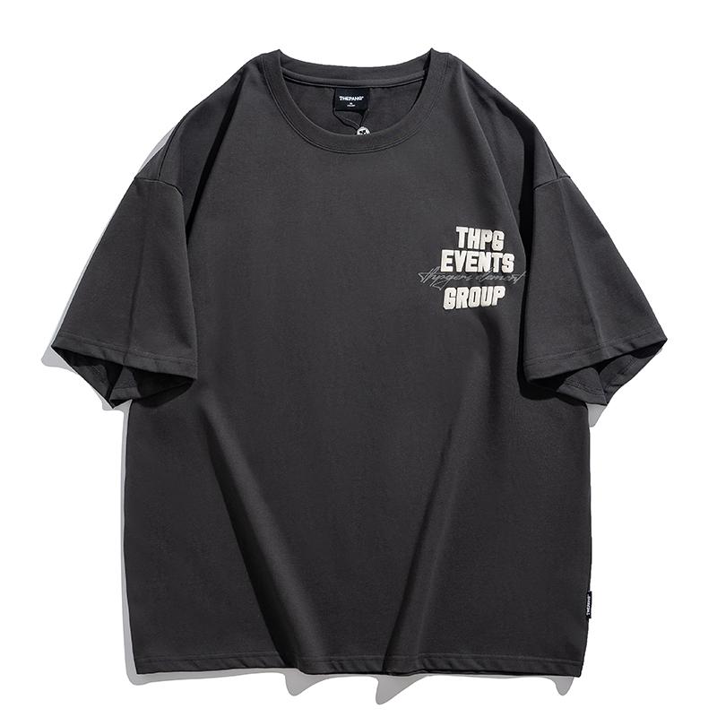 Tシャツ メンズ おしゃれ 大きいサイズ 夏 半袖 バックプリント 発泡プリント ゆったり