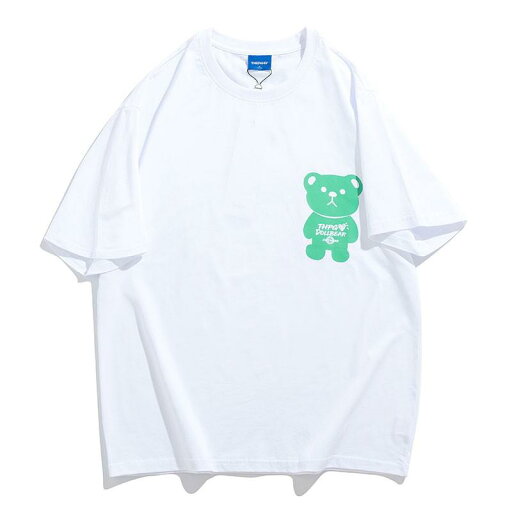 Tシャツ メンズ おしゃれ 大きいサイズ 夏 カートゥーン プリント クマ柄 半袖 ゆったり カジュアル Tシャツ メンズ おしゃれ 大きいサイズ 夏 カートゥーン プリント クマ柄 半袖 ゆったり カジュアル