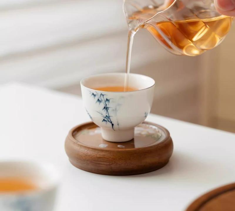 茶托 竹 中国風 伝統的 工芸品 コー