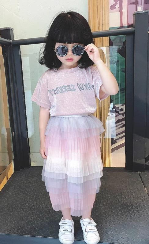 子供 スカート 女の子 キッズ 春夏 プリンセス チュチュ チュール 韓国 カラフル メッシュ ロング丈 ウエストゴム かわいい ガーリー