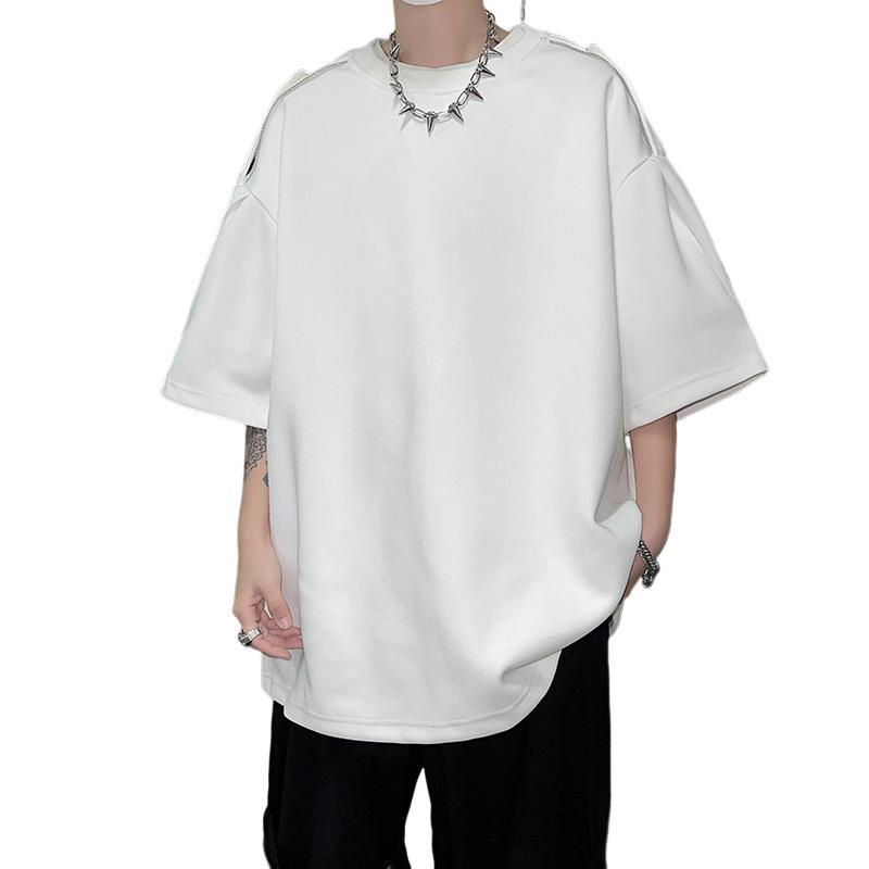 シルエット: ゆったり 袖型: レギュラー 素材構成: 綿.ポリエステル 機能: 通気性が良い 厚さ: 標準 袖長: 半袖 襟型: ラウンドネック サイズ: 3XL.2XL.M.L.XL カラー: ブラック.ホワイト