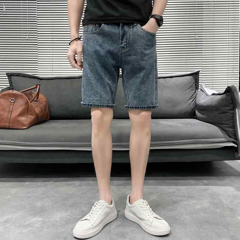 Nylon Shorts - ハーフパンツ メンズ デニム 夏 アメリカン ダメージ加工 ボトムス 半ズボン 短パン 五分丈 ジーンズ ゆったり シンプル ストリート カジュアル スタイリッシュ 青