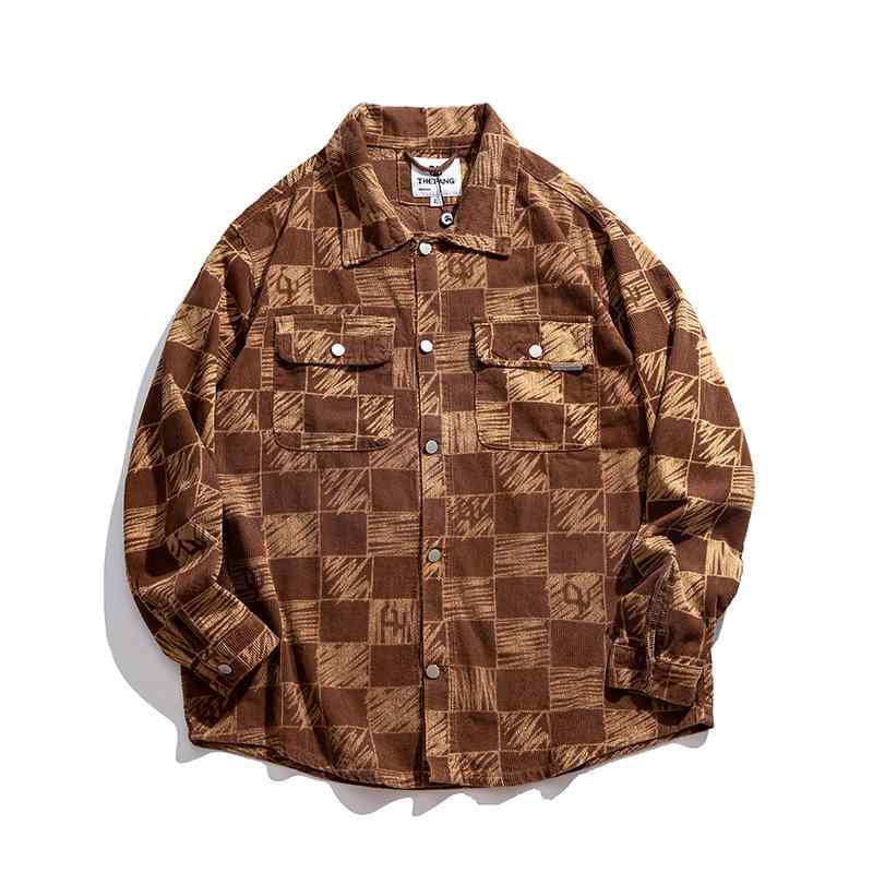 シャツ メンズ おしゃれ 大きいサイズ チェック柄 長袖 秋 ゆったり チェス風 カジュアル