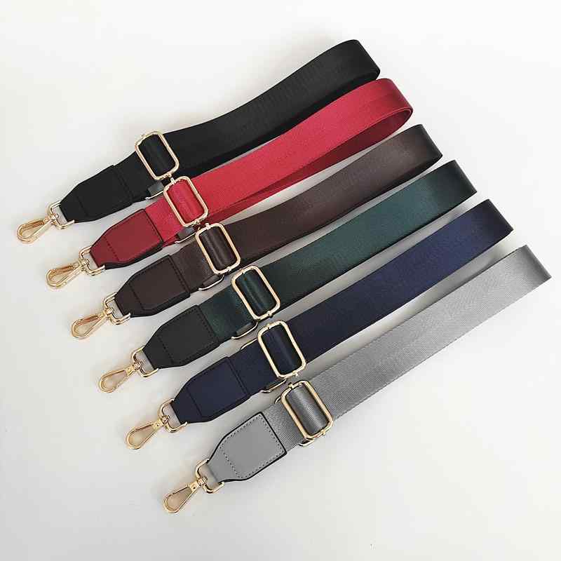 ショルダー バッグ ストラップのみ ソリッドカラー ナイロン PU アクセサリー ユニセックス 長さ 調節 可能 肩ベルト 便利 かばん 付け替え フック ワインレッド 黒 青
