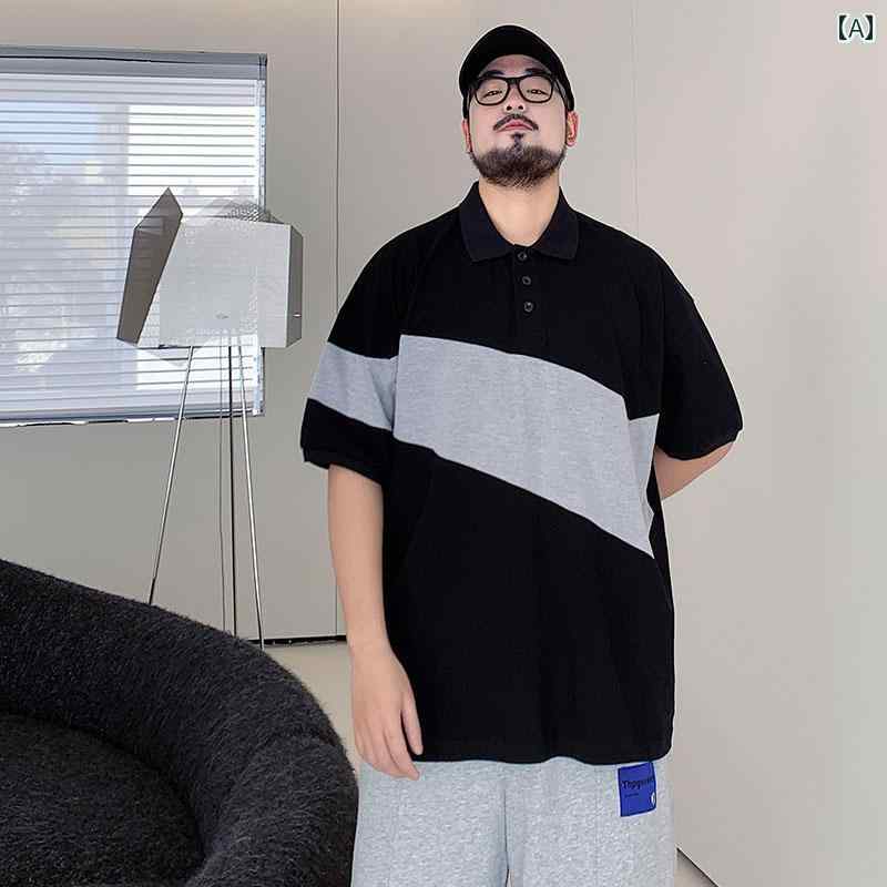 ポロシャツ メンズ おしゃれ 大きいサイズ 夏 半袖 バイカラー 配色 ゆったり カジュアル
