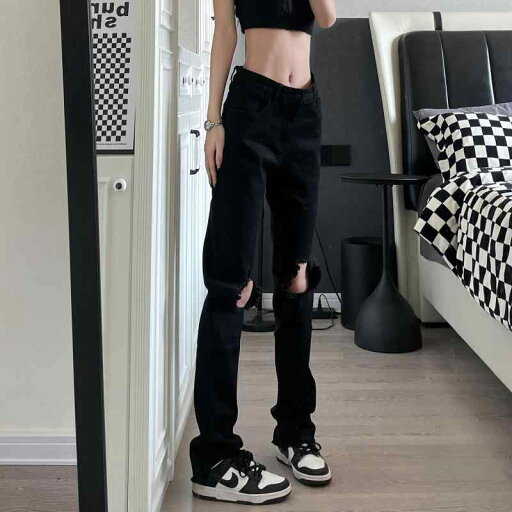 ダメージジーンズ メンズ 大きいサイズ 男女兼用ストリート 黒 ヒップ ホップ スリム パンツ デニム オールシーズン レジャー ロング ストレート おしゃれ ダメージジーンズ メンズ 大きいサイズ 男女兼用ストリート 黒 ヒップ ホップ スリム パンツ デニム オールシーズン レジャー ロング ストレート おしゃれ