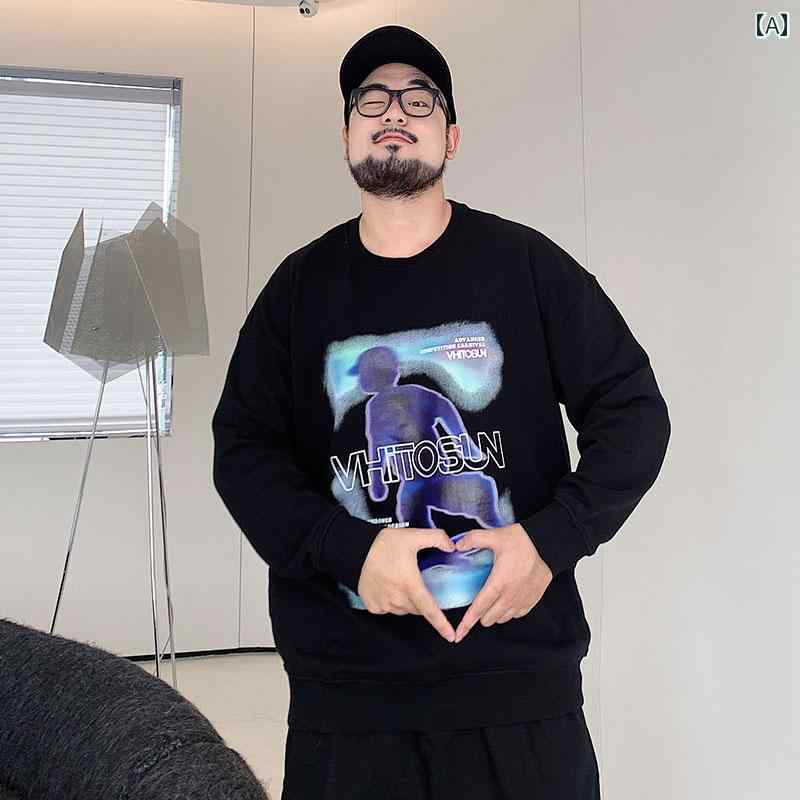 スウェット メンズ おしゃれ 大きいサイズ 秋 綿 クルーネック プリント ゆったり カジュアル 黒 長袖 トレーナー