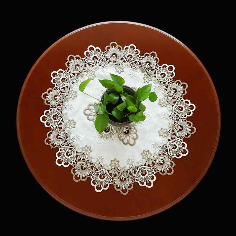 テーブルセンタークロス レース ヨーロピアン ドイリー 円形 ダイニング リビング チェスト インテリア..