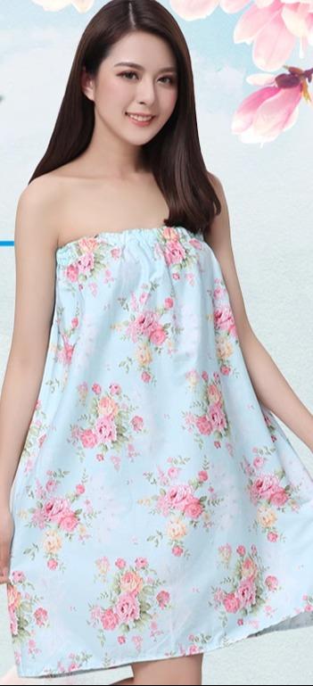 ラップタオル 大人 サウナ ガウン エステ 店舗 綿 チューブトップ バスローブ プルオーバー ボタン 花..