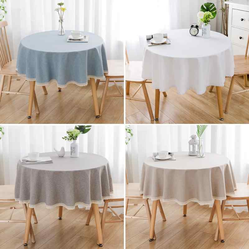 テーブルクロス 北欧 布 コットン リネン 円形 おしゃれ レース 防水 耐油 耐熱 丸型 傷防止 90 280cm 大きいサイズ デスク カバー リビング ホテル バルコニー インテリア コーディネート 無地 シンプル モダン ホワイト レッド ピンク