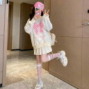 女の子 キッズ プリーツスカート 韓国 子供服 春夏 カジュアル ミニ丈 小学生 上下セット おでかけ ショッピング リボン トレーナー かわいい 白