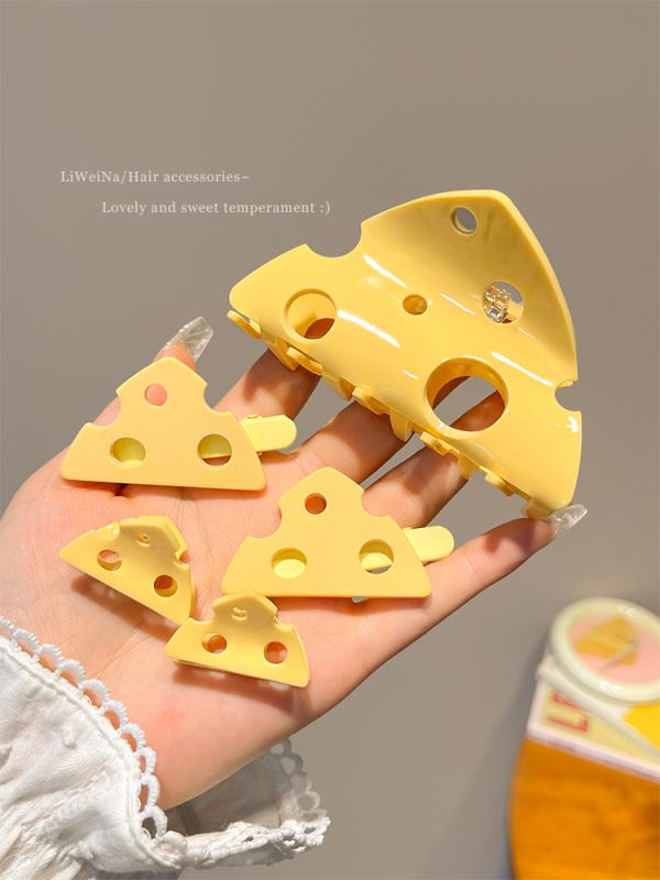 前髪 クリップ おしゃれ ピン ヘアアクセサリー 挟む 髪留め 装飾品 韓国 小物 チーズ 個性的 女性 大..