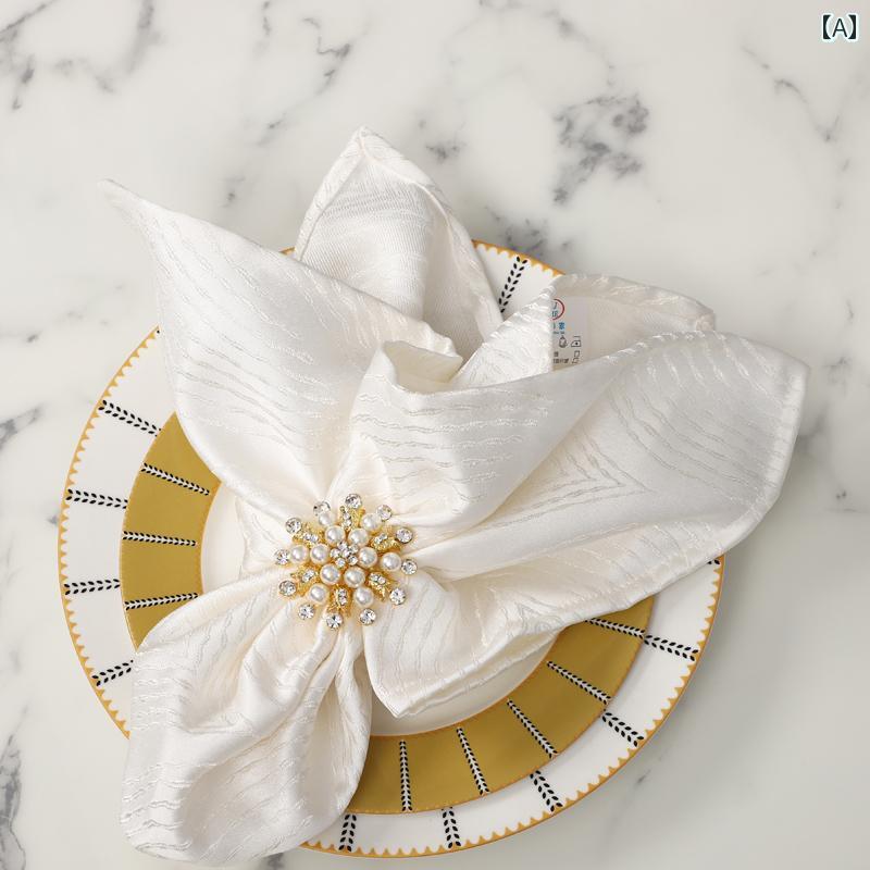 結婚式 テーブルナプキン リング 布 ホテル レストラン リビング ポリエステル モダン オレンジ グレー..