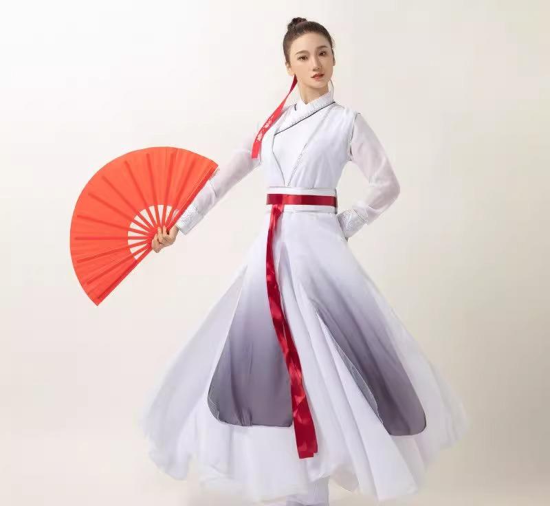 ダンス衣装 チャイナ風 モダン 舞踊 レディース レトロ パフォーマンス ヘアアクセサリー 扇子 セット ..