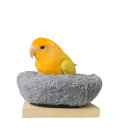ペットベッド 冬 ふわふわ 鳥 オウム 休息台 厚手 暖かい 綿 グレー 用品 シンプル プレート セット 無地 ラウンド 置き型