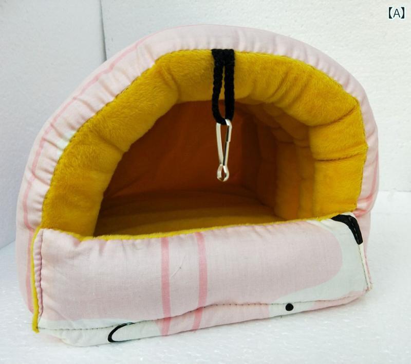 バードテント 巣 鳥 冬 厚手 オウム 暖かい 綿 ペット 用品 ゲージ 断熱 手作り 片側開放 ピンク かわいい 吊り下げ 置き型 家庭用