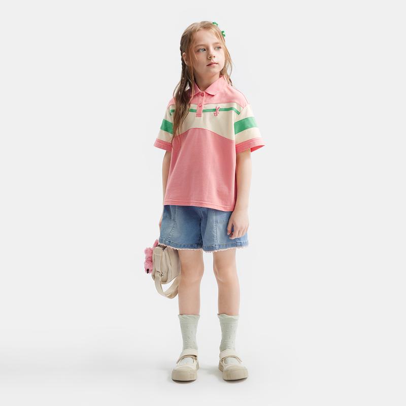 ポロシャツ キッズ 半袖 女の子 普段使い スポーツ 夏 ゆったり カジュアル 子供服 襟付き ルーズ 韓国..