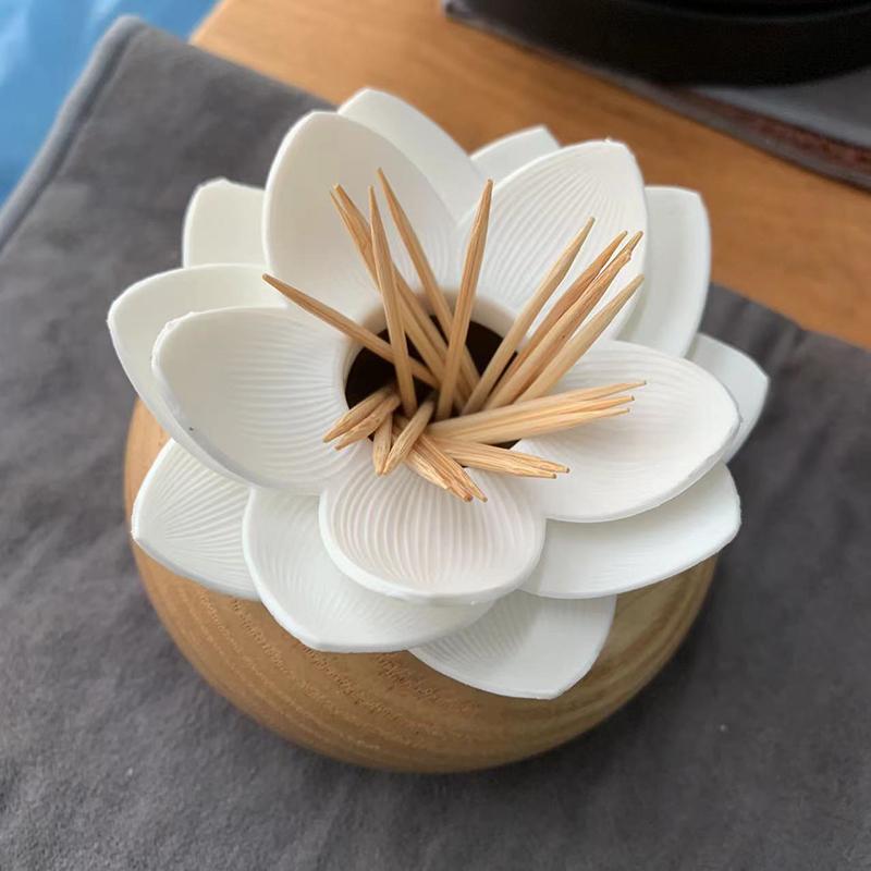つまようじ入れ 木製 家庭用 おしゃれ 豪華 上品 ボックス 綿棒 ピック ケース キッチン 花 創造的 ピ..