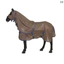 フライラグ マスク 覆面 馬具 乗馬 用品 ヘッド フェイス ネック ボディ ガード たてがみ 保護 カバー プロテクター メッシュ 通気性 PVC 虫よけ 日除け 馬術 装備 ホース ポニー ウェア ブラウン