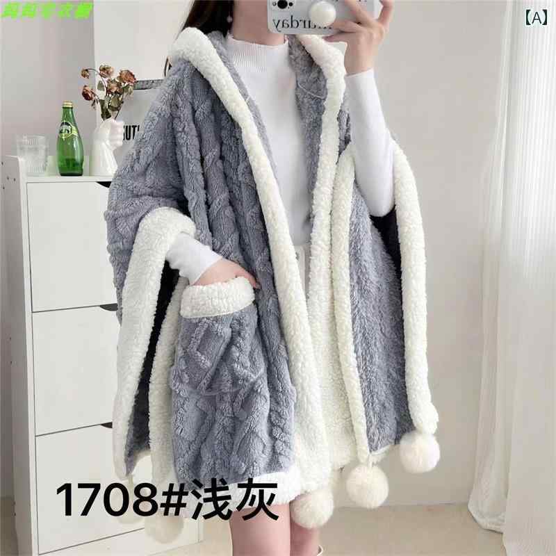 ポンチョ コート 冬 レディース マント ケープ ショール 羽織り 厚手 ゆったり フェイクファー ふわふわ 暖かい おしゃれ 秋 フード付き ブランケット 長方形 フリーサイズ グレー 茶色 緑