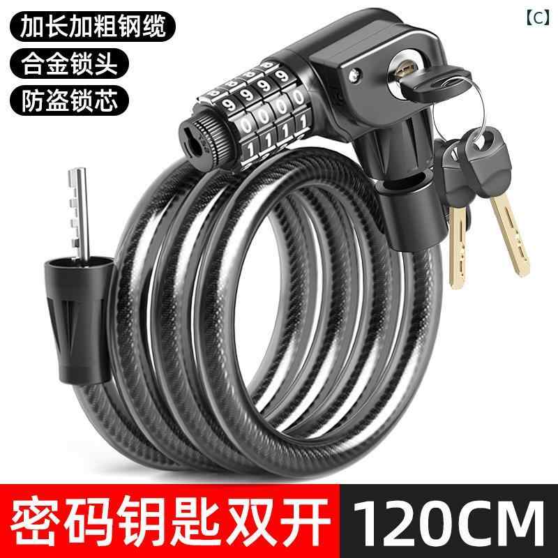 チェーンロック 自転車 盗難防止 鍵 カギ 防犯グッズ ロードバイク オートバイ 持ち運び パスワード ダイヤル式 自宅 通勤 通学 駐輪場 取付簡単 耐久性 防水 防錆 黒