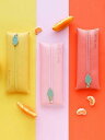 ペンケース おしゃれ レザー 文具 用品 文房具 バッグ ポーチ スリム シンプル 小さい 少ない 葉 フルーツ レモン ピーチ オレンジ