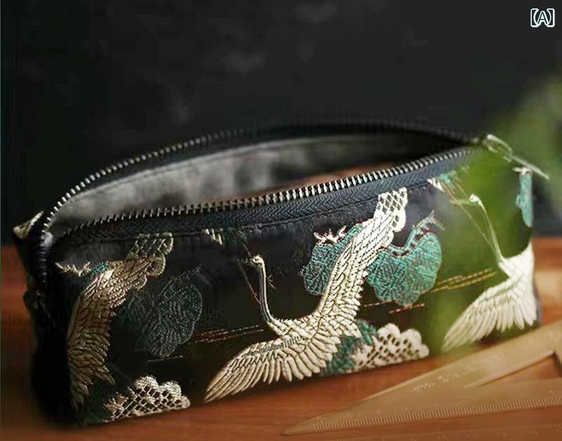 ペンケース おしゃれ レトロ 鉛筆 バッグ 刺繍 筆箱 中国風 文具 文房具 小物入れ ガジェット 女の子 大容量 キャンバス PU うさぎ 紫 黄色 青 frontop-12210278 フロントップ楽天市場店 サンプル画像2