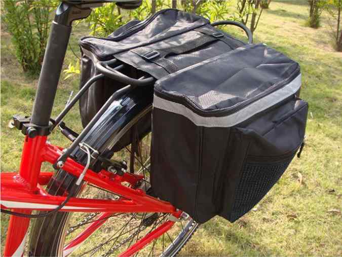 自転車 リアキャリア バッグ サイド 黒 赤 青 防水 マウンテンバイク 大容量 サイクリング ツーリング 荷台 旅行 ポケット 耐久性 反射