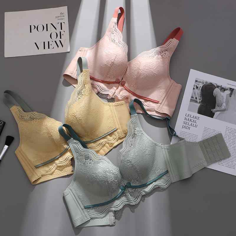 マタニティ ブラ 産前産後 前開き ブラジャー フロント ボタン 片手 開閉 授乳 サポート 垂れ 防止 妊娠 専用 下着 スチールリング 無し 快適 コットン 通気性 吸湿性 大きいサイズ レース 薄型 モールド カップ ブラック