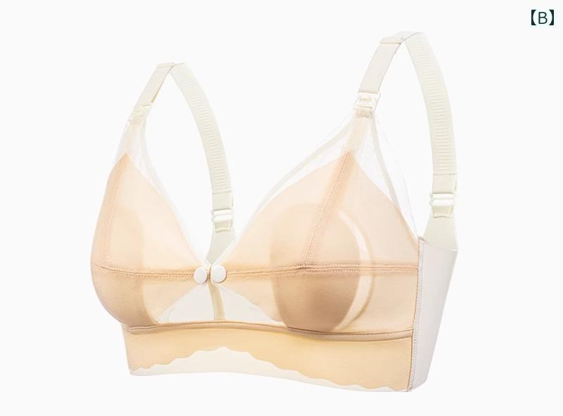 マタニティ ブラ 産前産後 前開き ブラジャー フロント ボタン フック 授乳 サポート 垂れ 防止 妊娠 専用 下着 スチールリング 無し 快適 通気性 メッシュ 極薄 カップ やわらかい 透明感 ギャザー 大きいサイズ グリーン パープル