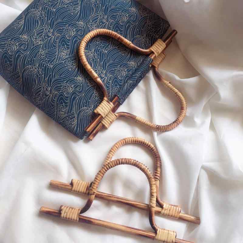 バッグ 持ち手 材料 パーツ ハンドル DIY ハンドメイド 手芸 リメイク 手提げ 鞄 付け替え 修理 竹製 レトロ おしゃれ 1本売り
