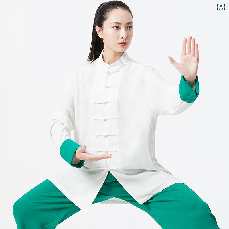 太極拳 服 レディース ヨガ 瞑想 運動 拳法 表演服 おしゃれ 動きやすい 長袖 女性...