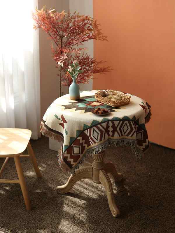 テーブルクロス クリスマス おしゃれ ダイニング コーヒー ボヘミアン ベッド エスニック 北欧 フリンジ マルチカバー 正方形 長方形