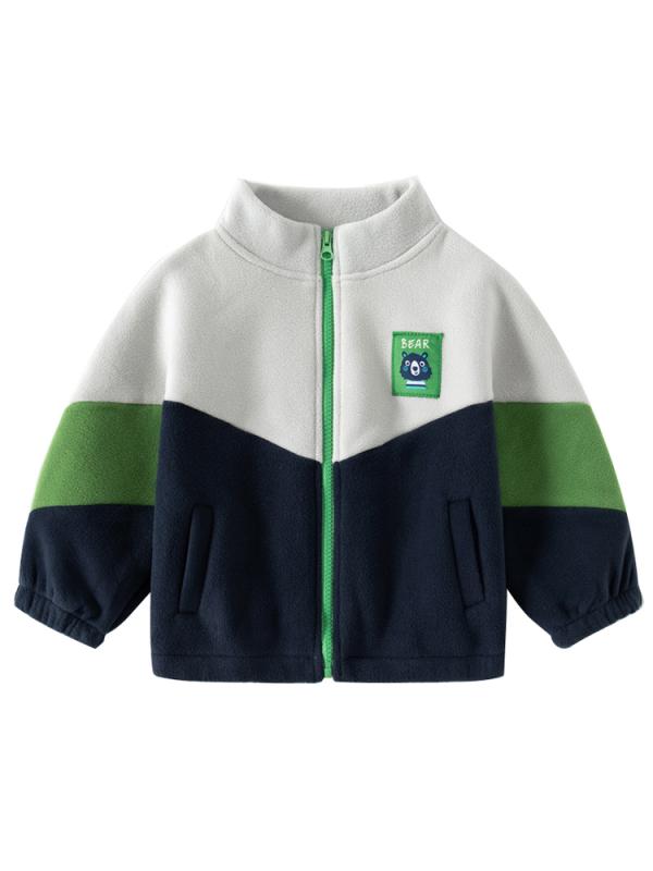 フリース トップス ジャケット 男の子 キッズ 春秋 リバーシブル仕様 厚手 暖かい 上着 モデル スタン..