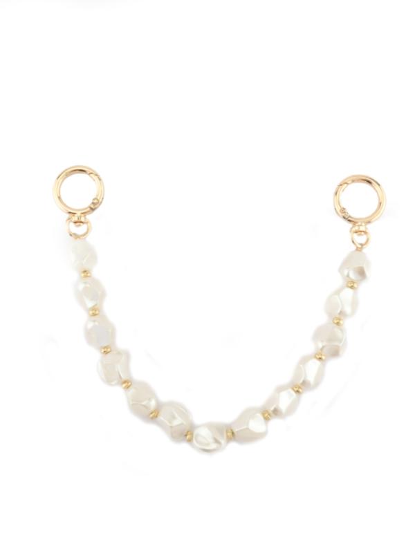 バッグ 持ち手 ショルダーストラップ 金具 手芸 パーツ 材料 パール ビーズ ナスカン チェーン 手作り DIY クラフト ハンドメイド リメイク 付け替え 修理 交換 素材 鞄 スマホ アクセサリー おしゃれ 韓国 ゴールド シルバーバロック