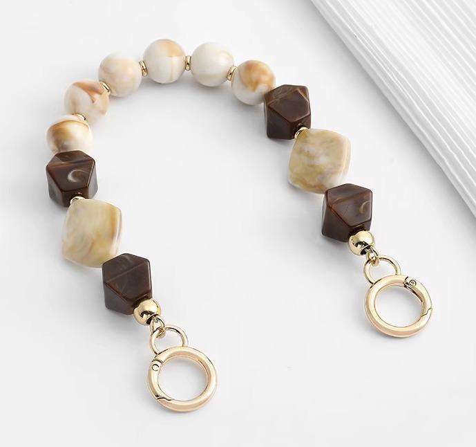 バッグ 持ち手 ショルダーストラップ ハンドル 金具 手芸 パーツ 材料 アクリル 樹脂 ナスカン チェー..