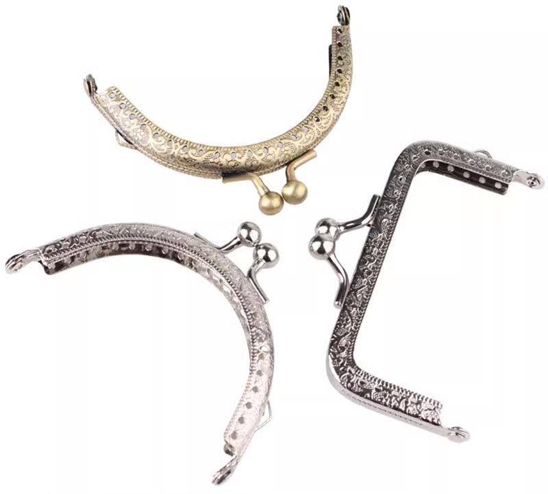 がま口 バッグ 口金 金具 手芸 パーツ 材料 半円 角型 カン付き 手作り DIY クラフト ハンドメイド リ..