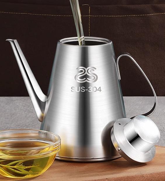 オイルポット ステンレス SUS304 鋼 キッチン 家庭用 調理器具 ブラシ キャップ 蓋 油こし ろ過 フィル..