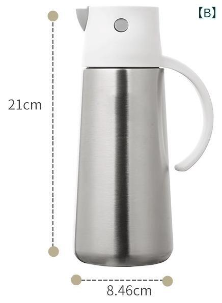 オイルポット ステンレス 自動 開閉 漏れ 防止 キッチン 家庭用 大容量 醤油 酢 調味料 保存容器 シンプル おしゃれ 防塵 ボトル ディスペンサー