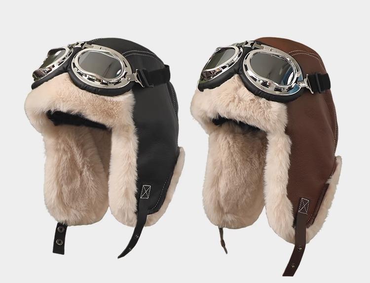 防寒 帽子 メンズ レディース 冬 極寒 寒さ 対策 黒 茶 カーキ 無地 防風 耳あて 厚手 裏起毛 ゴーグル 暖かい パイロット フライトキャップ レジャー アウトドア ユニセックス おしゃれ